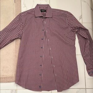 Nordstrom Trim Fit Men's Red Checkered Shirt